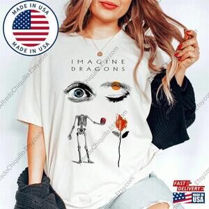 Imagine Dragons Music Tour  Shirt Rose Wrecked Bones Unisex
